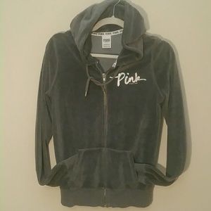 Pink by Victoria's secret hooded gray sweater